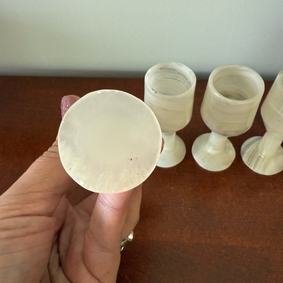 Five onyx vintage Egyptian shot glasses - Picture 3 of 5